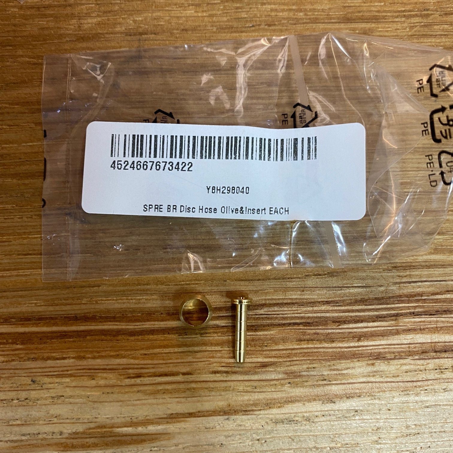 thumbnail image 2 of Genuine Shimano Olive & Insert-Pin For SM-BH59 Hydraulic Hose – 2.3mm, Y8H298040 – Gold 2 of 6